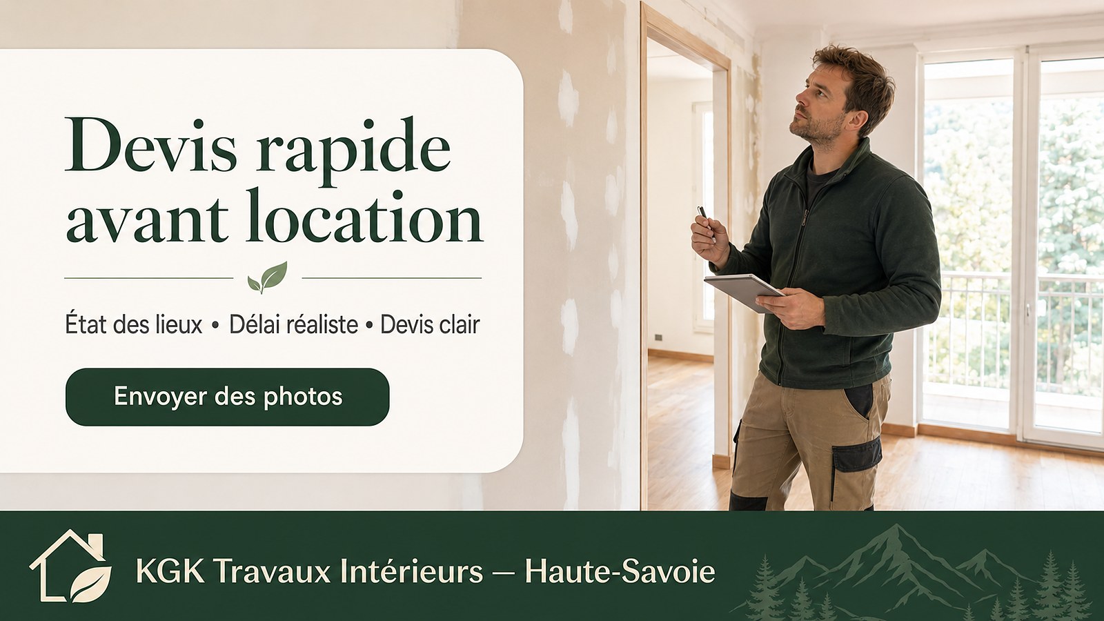 La visite avant rafraîchissement KGK : état des lieux, devis clair et délai réaliste — KGK Travaux Intérieurs, 07 54 40 35 89.
